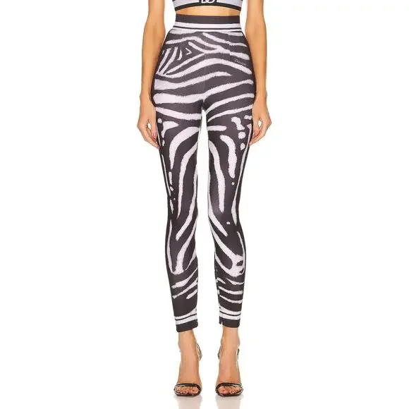 Dolce & Gabbana Printed Black Zebra Leggings Size 36 EU / US 0 - Picture 1 of 6